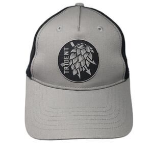 Trident Hopsteiner Snapback Trucker Hat Gray One Size Mesh Back Embroidered